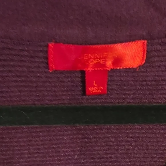 Jennifer Lopez Studded V-Neck Pullover Sweater - Plum - Picture 2 of 3